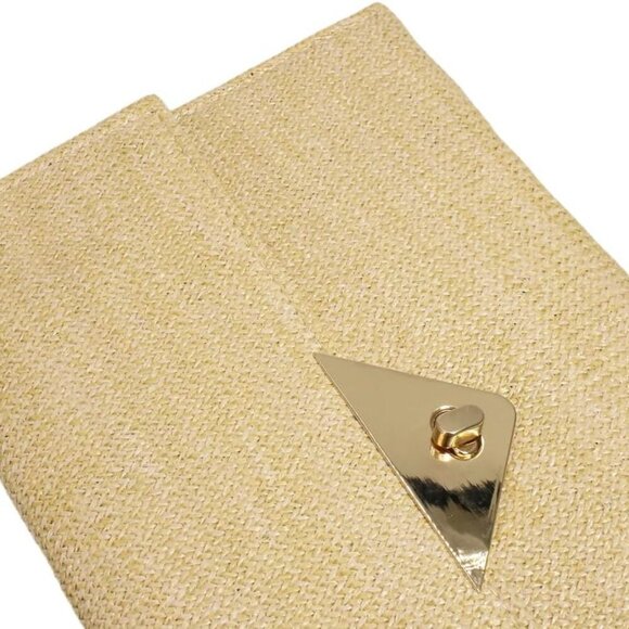 Stylish Straw Envelope Bag with Chain Strap - Perfect Summer Accessory - Picture 5 of 6